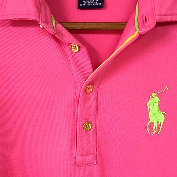 Ralph Lauren Bright Pink Golf Shirt Size Small Skinny Polo - Picture 2 of 5
